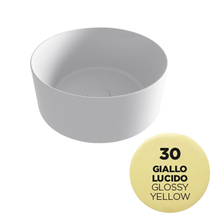 Накладная раковина, 40х40х17 см, Olympia ceramica Open, желтый глянцевый арт. OPE42TO40030