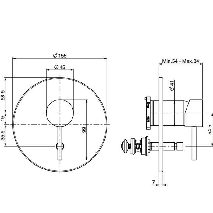 Fima Carlo Frattini Смеситель для душа встроенный, с переключателем на 2 источника, Spillo Steel, F3079X2INOX цвет: сталь