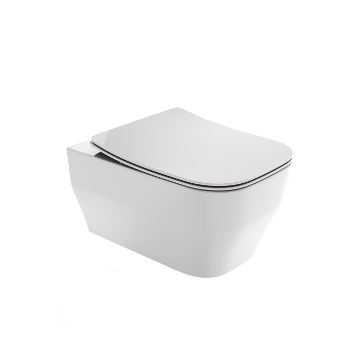 Унитаз подвесной, безободковый, с креплениями, Olympia ceramica Synthesis eco, белый глянцевый арт. SYN1202R01
