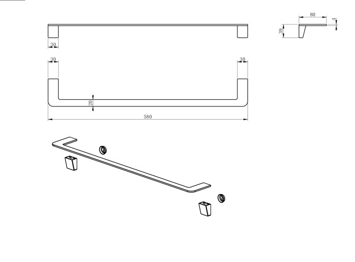 Полотенцедержатель, Wonzon & Woghand, WW-V2101-CR цвет: хром
