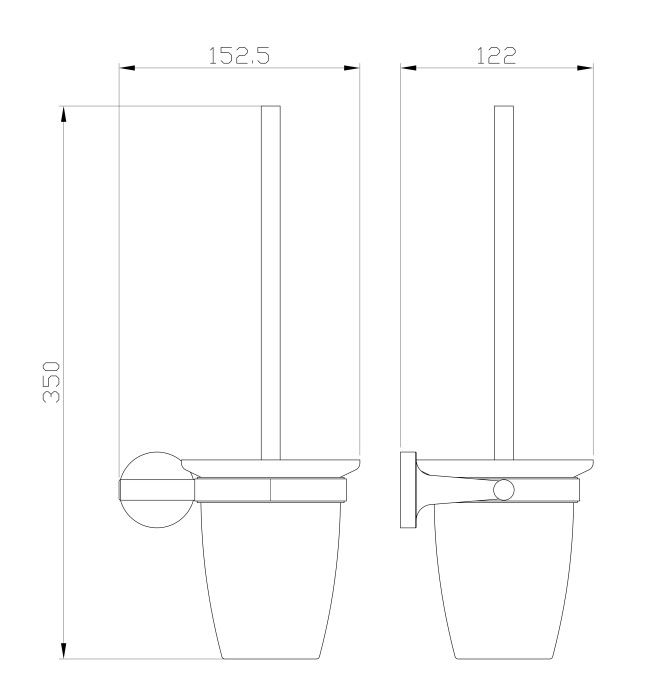 Туалетный ершик в комплекте, Wonzon & Woghand Simple, WW-6529-BG цвет: золото