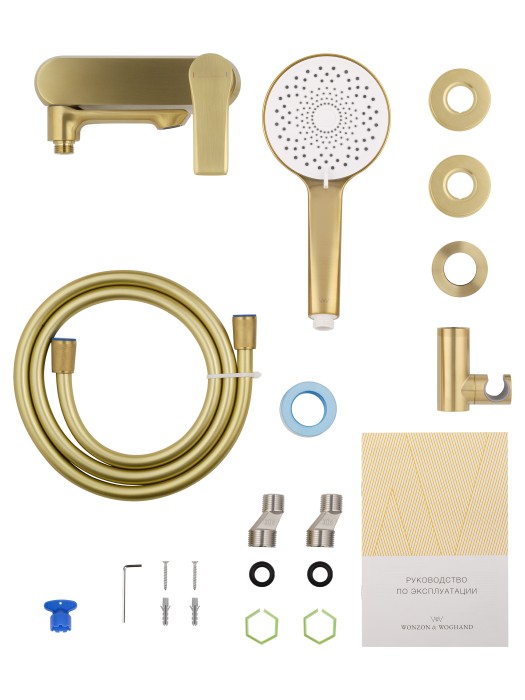 Смеситель для ванны с душем, Wonzon & Woghand Brilliant, WW-88037079-BG цвет: золото