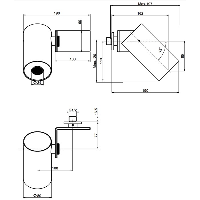 Fima Carlo Frattini Верхний душ 8см., настенный, Soffioni, F5916OR цвет: золото