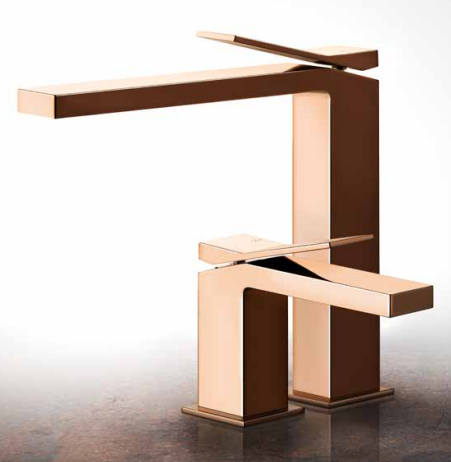 Смеситель для раковины Gessi Rettangolo K цвет розовое золото pvd арт. 53002030