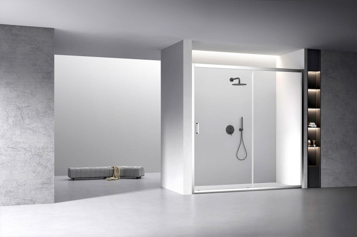 Душевая дверь 1800x1950, Veconi Vianno, Хром, стекло прозрачное арт. VN60-180-01-C5