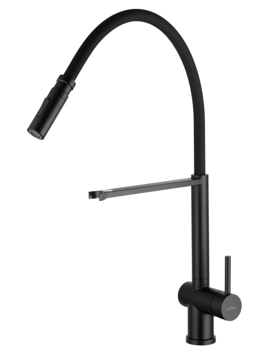 Смеситель для кухни с гибким изливом, Wonzon & Woghand, WW-88438003-MB цвет: черный