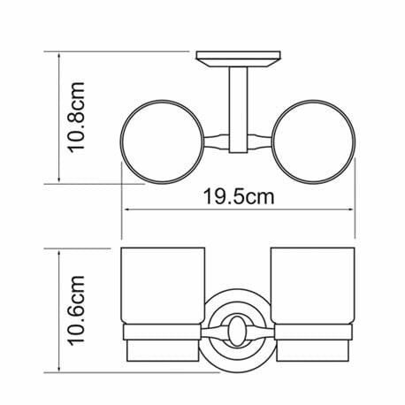 Подстаканник двойной, хром WasserKRAFT Rhein К-6200 арт. K-6228DO