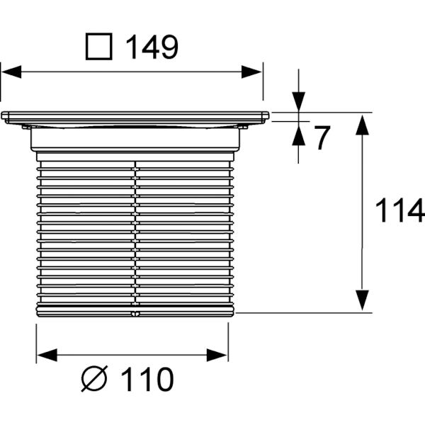 Декоративная решетка 150х150 мм с монтажым элементом, цвет: сталь, drainpoint s TECE арт. 3660008
