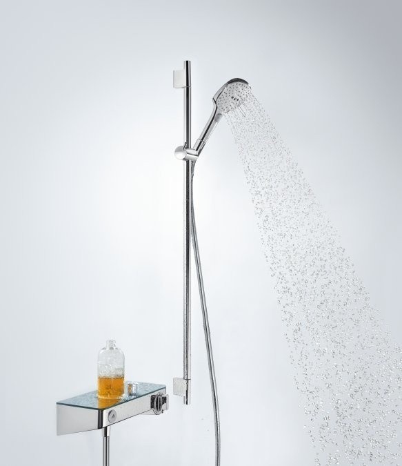 Душевой гарнитур со штангой 90см и мыльницей Raindance Select E Hansgrohe, белый, хром арт. 26621400
