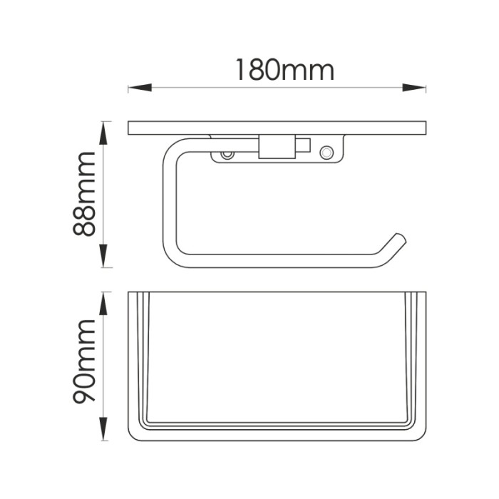 Держатель туалетной бумаги с полочкой для телефона WasserKRAFT арт. K-1625