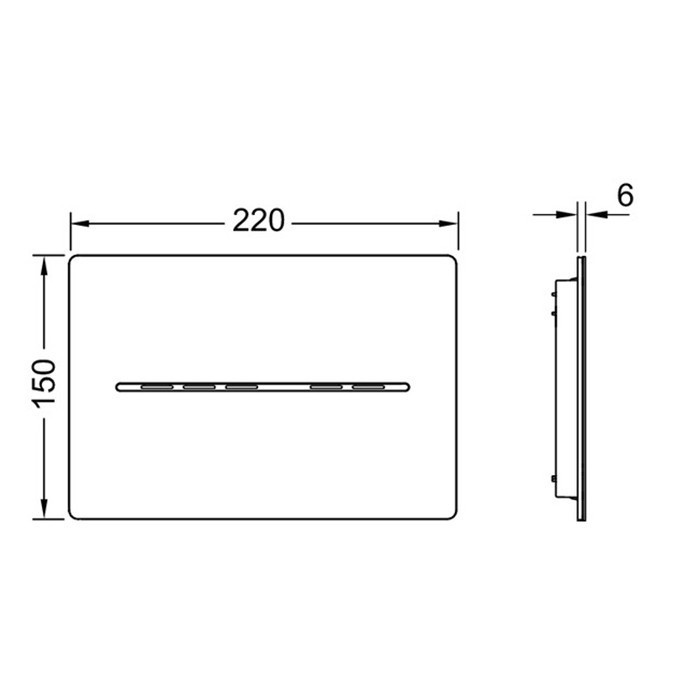 Металическая панель смыва для унитаза с бесконтактной активацией, батарея 6 в, цвет: хром глянцевый, solid solid TECE арт. 9240461