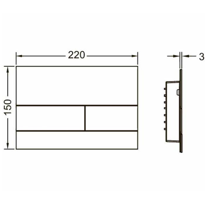 Панель смыва, металл, полированное золото, square ii TECE арт. 9240839
