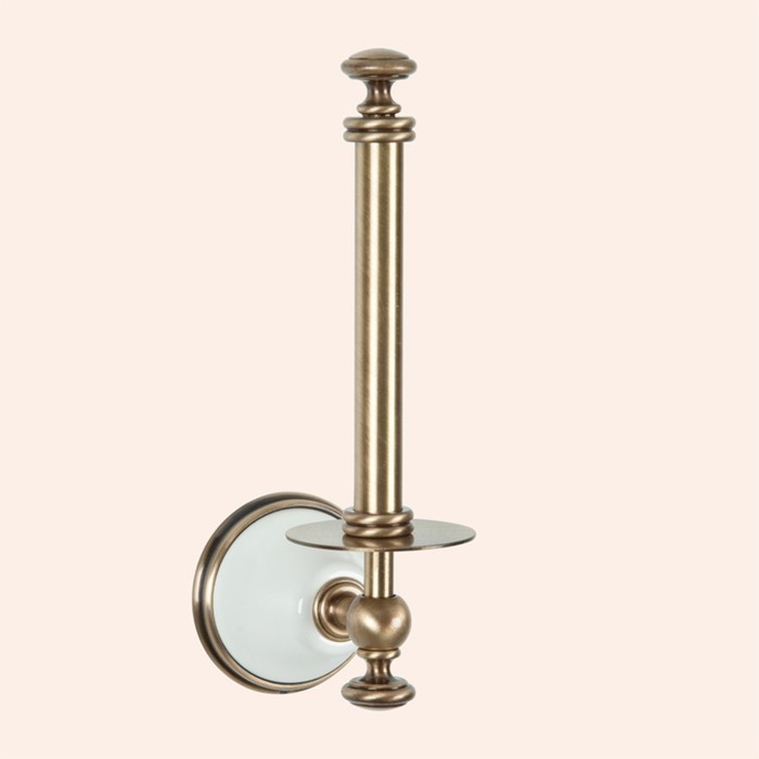 Держатель для запасного рулона туалетной бумаги, подвесной, Harmony белый/бронза, Tiffany World - TWHA119bi/br