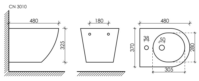 Биде Ceramicanova Forma, белый арт. CN3010