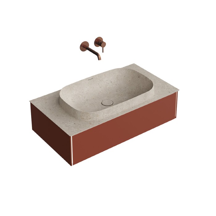 Тумба подвесная 90см, 1 ящик, Magica Kerama Marazzi, красный - MA.90.1\VR.M