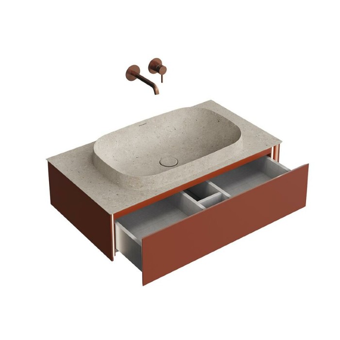 Тумба подвесная 90см, 1 ящик, Magica Kerama Marazzi, красный - MA.90.1\VR.M