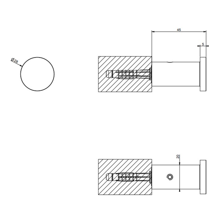 Крючок настенный, Gessi 316, brushed black metal pvd арт. 54821#707