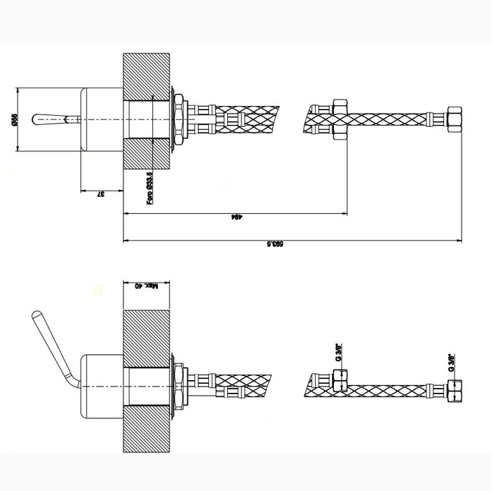 Рычаг удаленного управления, Gessi Goccia, хром арт. 33700#031