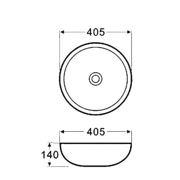 Раковина накладная 405х405х140 белая, Azario - AZ-3216 SP
