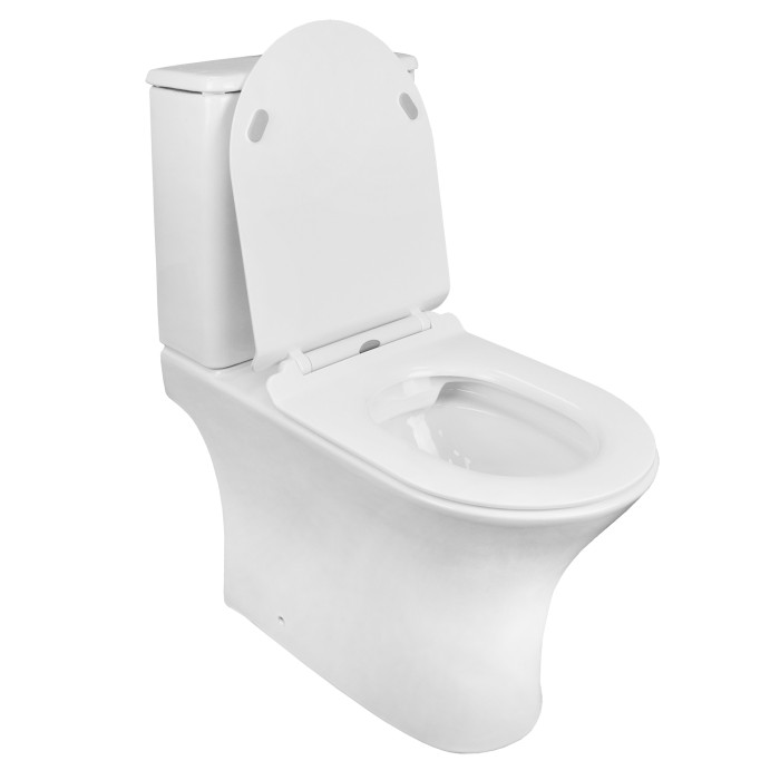 Унитаз-компакт N 340х650х770 напольный, безободковый, c быстросьемным сиденьем микролифт, Azario FRETTA ROUND арт. AZ-1038A