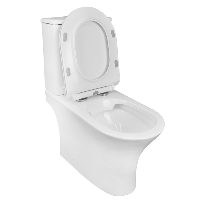 Унитаз-компакт N 340х650х770 напольный, безободковый, c быстросьемным сиденьем микролифт, Azario FRETTA ROUND арт. AZ-1038A