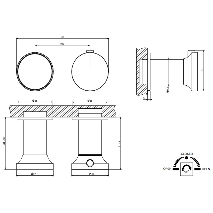 Смеситель для ванны, встраиваемый, термостатический, Gessi Origini, black metal brushed pvd арт. 66134#707