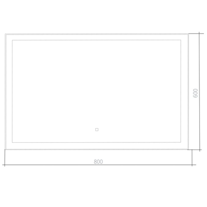 Зеркало 800х600 c подсветкой и диммером, сенсорный выключатель, Azario Сантана - ФР-00002081