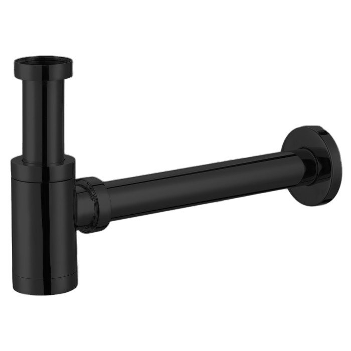 Сифон для раковины G 1 1/4, без выпуска, цилиндр, латунь, черный Azario, Basic - AZ-108-BL