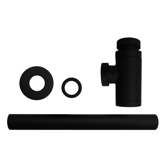 Сифон для раковины G 1 1/4, без выпуска, цилиндр, латунь, черный Azario, Basic - AZ-108-BL