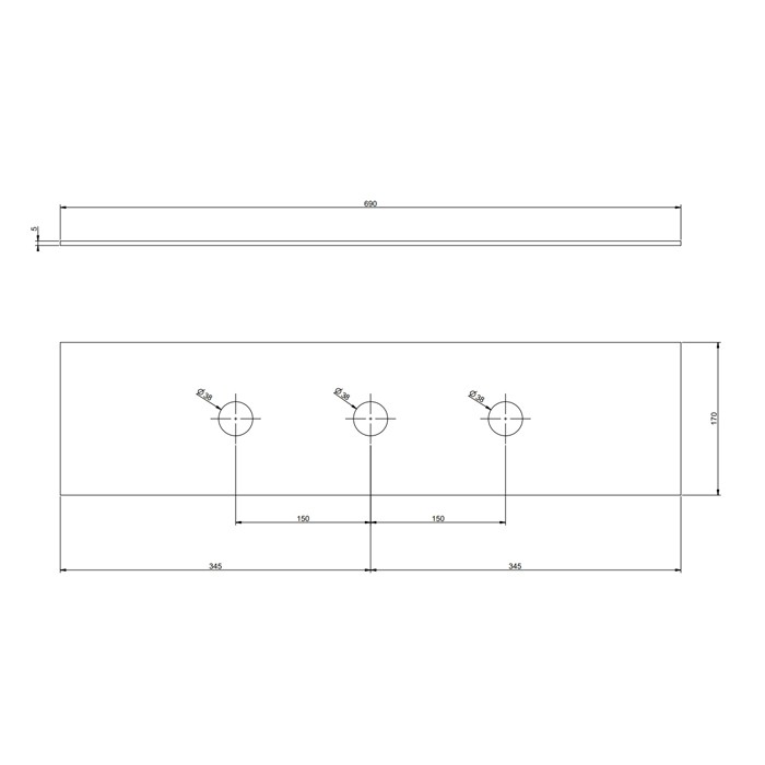 Пластина на 3 отверстия для монтажного бокса цвет: хром, Gessi Rilievo, 01663#031 цвет: хром