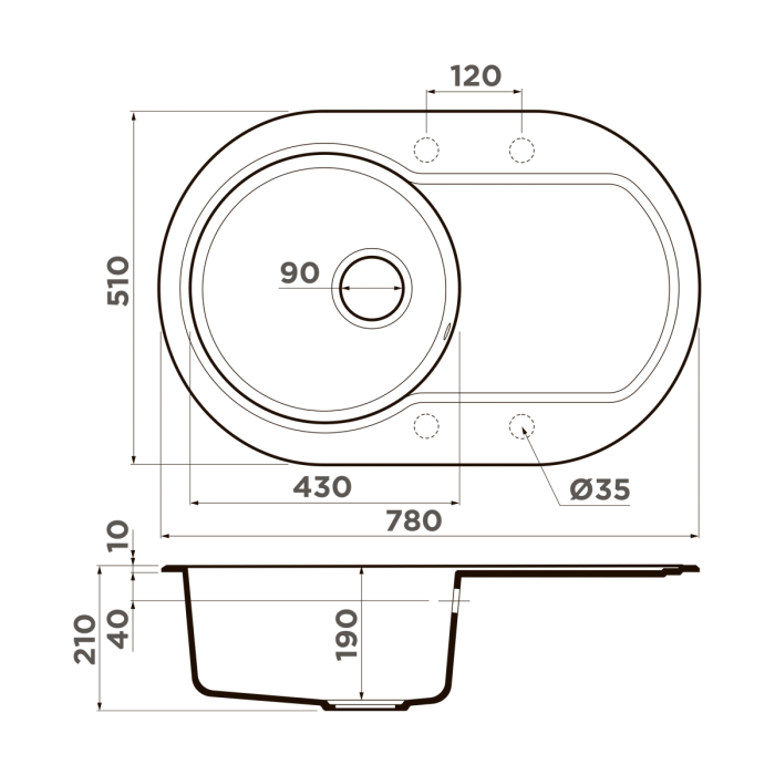 Кухонная мойка Omoikiri Manmaru 78-GR Artgranit, цвет leningrad grey арт. 4993360