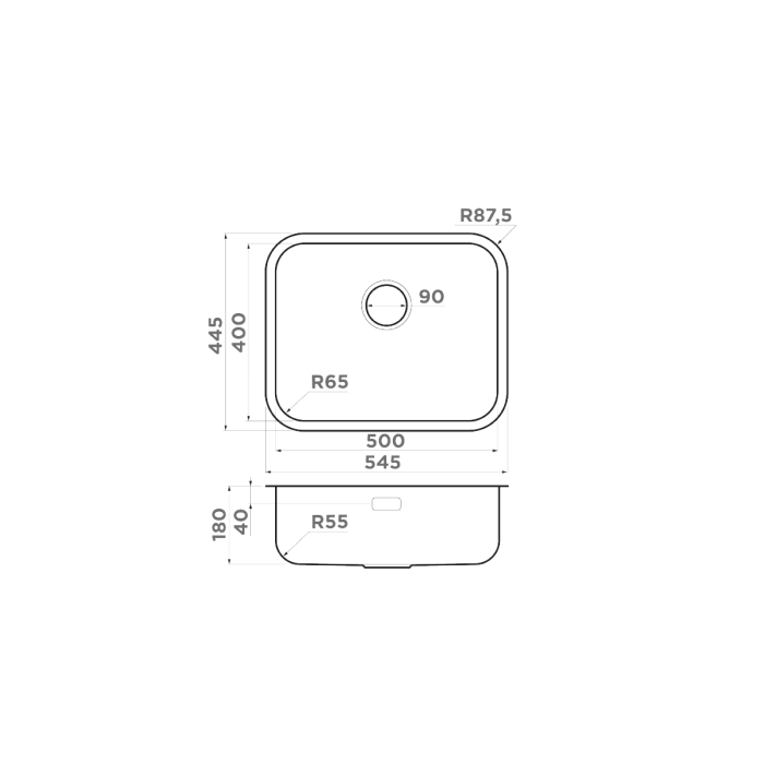 Кухонная мойка Omoikiri Omi 54-U, цвет I-IN нерж. сталь, цвет нержавеющая сталь арт. 4993488