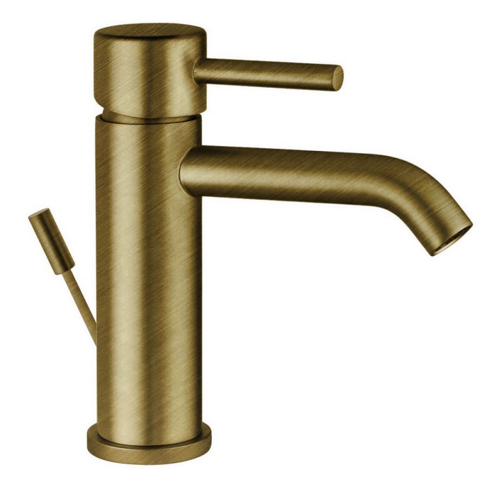 Смеситель для раковины с высоким изливом, донный клапан, Giulini Futuro, бронза матовая арт. 6545ABROP