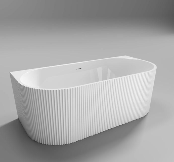 Акриловая ванна 170x80, пристенная, полукруглая, BelBagno, белая арт. BB713-1700-800-MATT