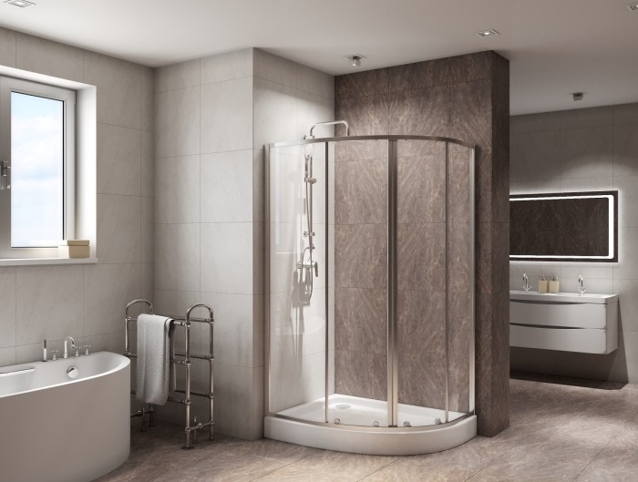Душевой уголок 120x190 BelBagno, глянцевый хром, Due арт. DUE-RH-2-120/80-C-Cr