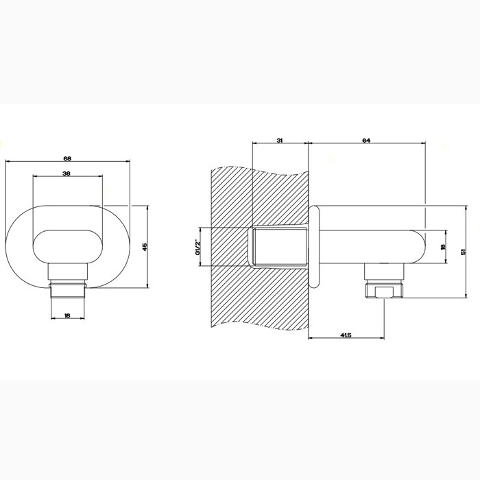 Вывод воды на 1/2”, Gessi Goccia, хром арт. 33769#031