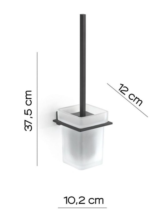 Настенный стеклянный ёрш Atena Gedy, 4433/03(14) цвет: черный