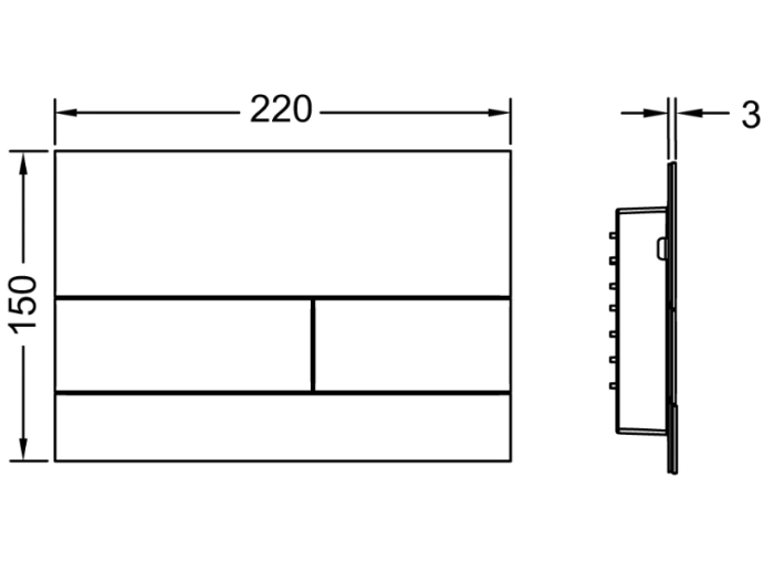 Кнопка смыва TECE Square II черная матовая арт. 9240833