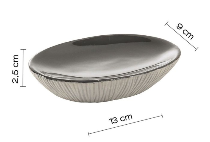 Настольная керамическая мыльница Naomi Gedy, NO11(08) цвет: серый