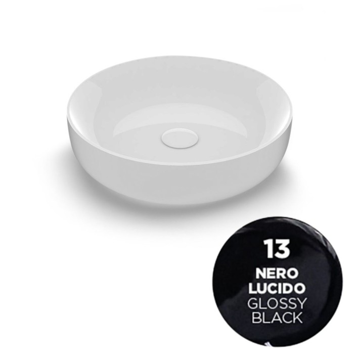 Накладная раковина, d45 h14 см, Olympia ceramica Metamorfosi, черный глянцевый арт. MET4245013