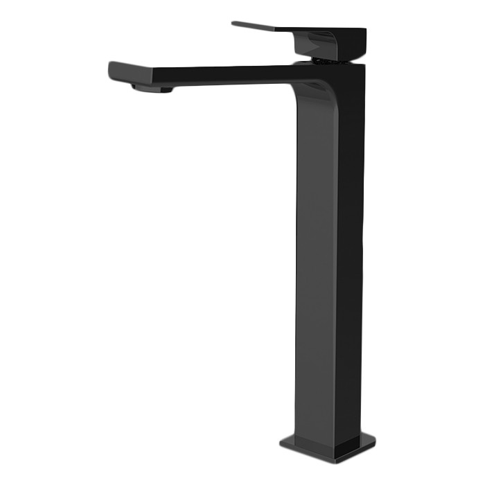 Fima Carlo Frattini Смеситель для раковины, на 1 отв, донный клапан click-clack, высокий, h267мм, Fit, F3381/HNS цвет: черный