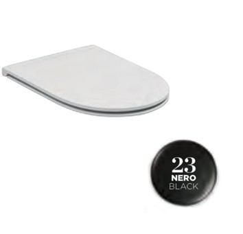 Сиденье с микролифтом и съемными петлями, тонкое для унитаза, Olympia ceramica Monolith, черный матовый арт. C9MON23