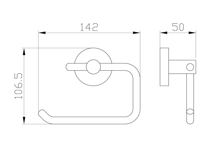 Держатель для туалетной бумаги без крышки, Wonzon & Woghand Easy, WW-8116 цвет: хром