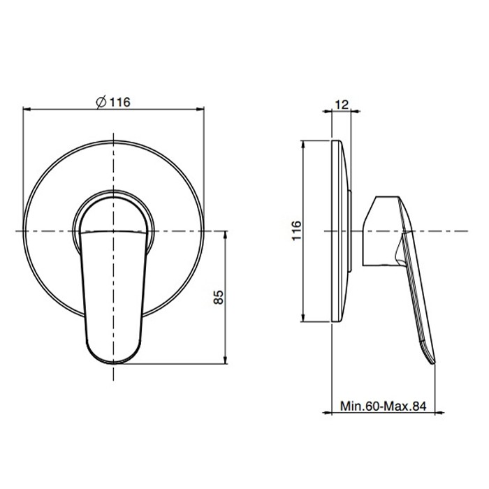 Fima Carlo Frattini Встроенный смеситель для душа, Spot, F3003/1CR цвет: хром