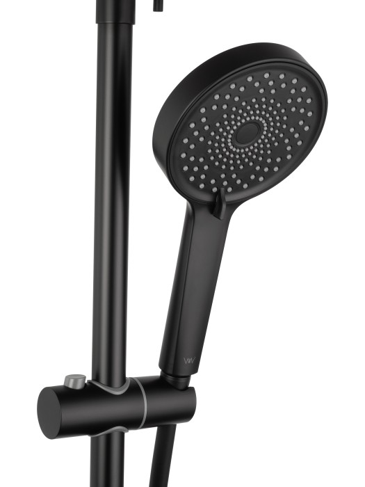 Душевая система с термостатом, Wonzon & Woghand Stick, WW-88739903-MB цвет: черный