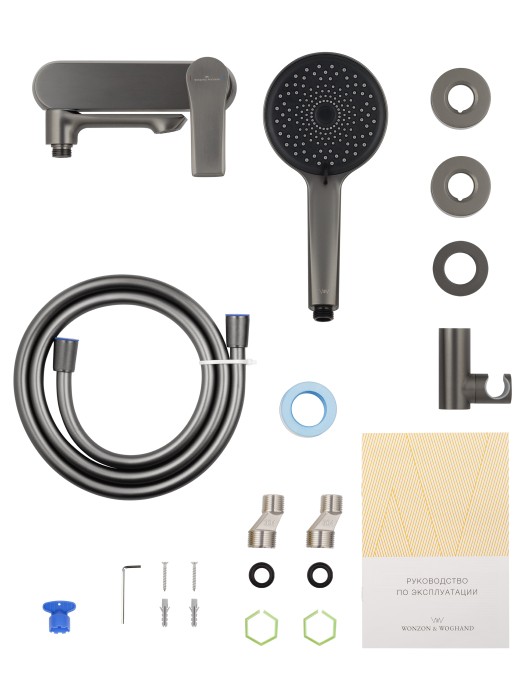 Смеситель для ванны с душем, Wonzon & Woghand Brilliant, WW-88037079-BGM цвет: графит