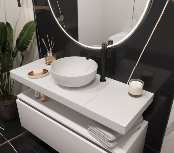 Столешница прямая calacatta 1210x460x70, Boheme Flat - 869-120-CLCT