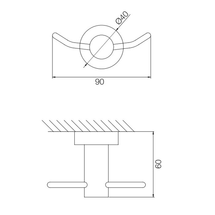 Fima Carlo Frattini Крючок двойной, подвесной, Rotola, F6004/2CR цвет: хром