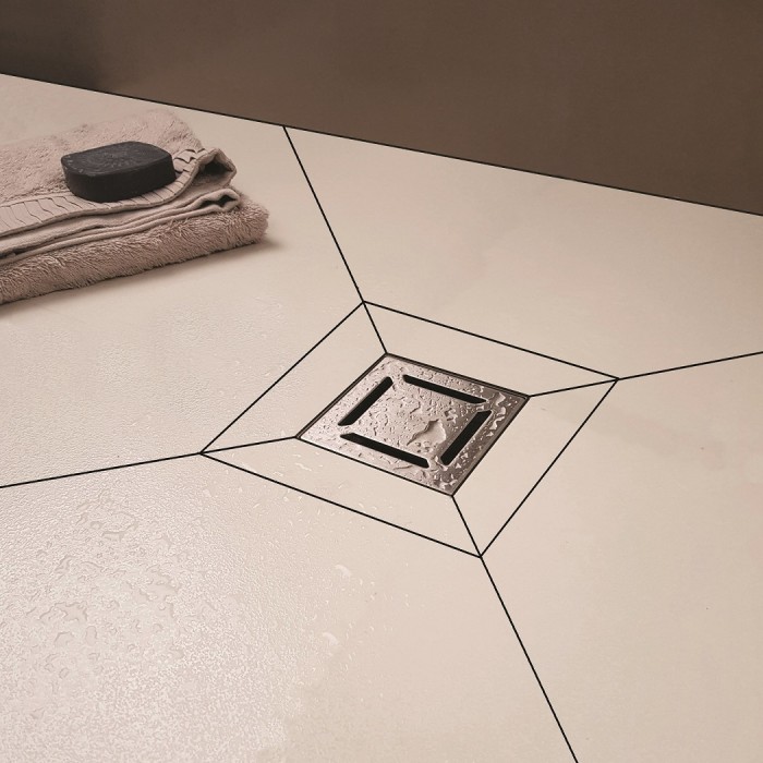 Душевой трап BERGES ZENTRUM Norma 150х150, хром глянец, выпуск D50/75/110 H74, арт.091463