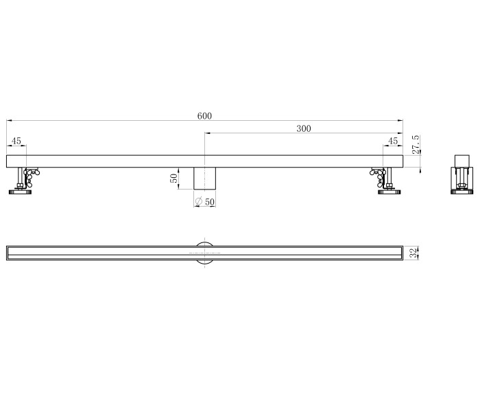 Душевой трап 60 см, Wonzon & Woghand, WW-65406M-BR цвет: никель